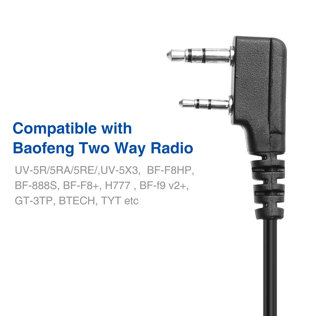 BaoFeng Walkie Talkie - Micrófono para altavoz de micrófono, micrófono de policía de hombro remoto para Baofeng UV-5R Mini BF-F8HP Pro 5RM DM21 UV32 UV-21R K5PLUS GM-15 Pro UV-5G PlusAR-152 GM-5RH UV