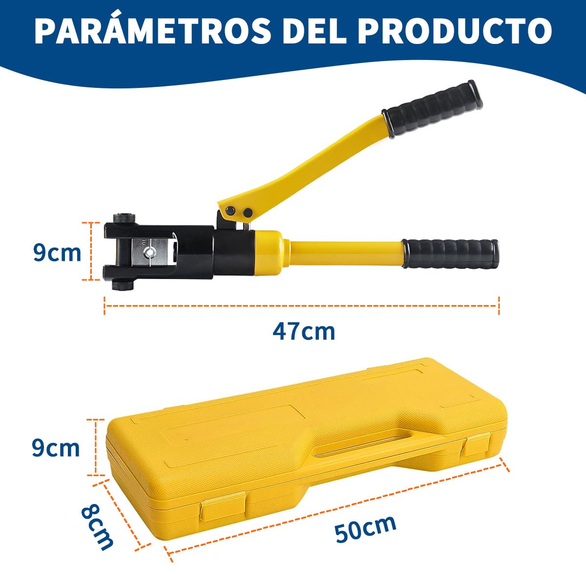 Pinza Crimpadora Hidráulica Con Manual Robusto 16 Toneladas 13 Dados