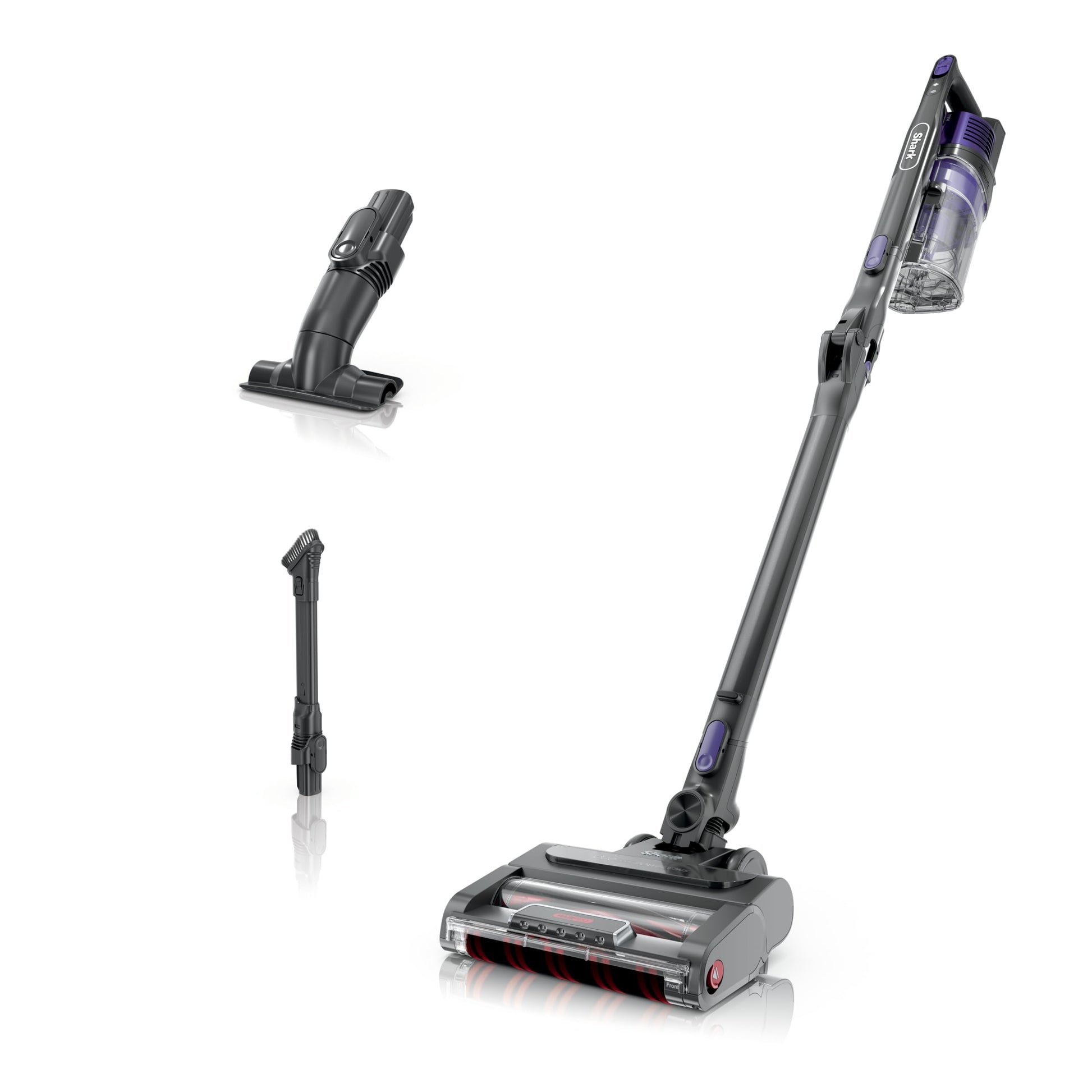 Shark Vertex™, Aspiradora Inalámbrica, DuoClean PowerFins® HairPro®, MultiFLEX, Boquilla para Rincones y Tapicería, 60 Minutos de Autonomía, Negro y Morado, IZ492HLAA
