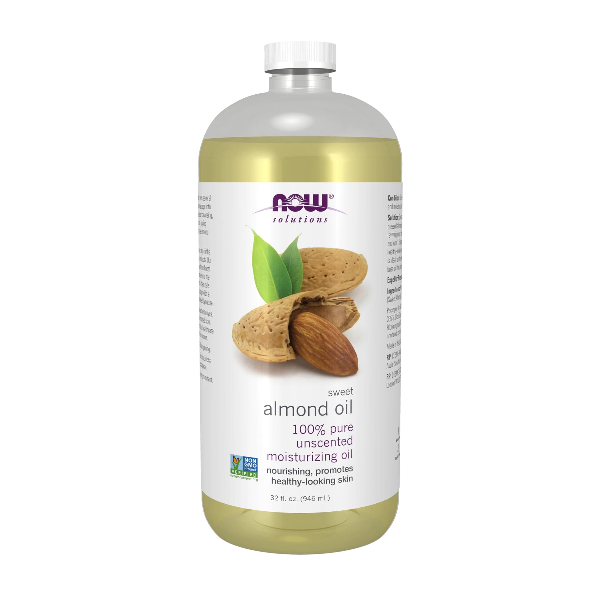 Now Foods | Sweet Almond Oil, 32 Oz | Aceite de Almendra, 946 Ml