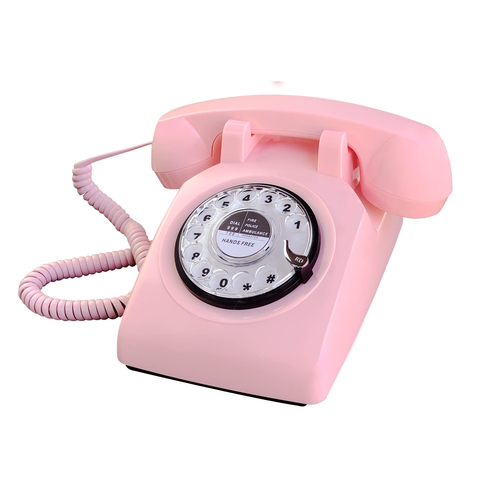 TelPal - Teléfono retro de una línea con cable de computadora, esfera giratoria clásica, estilo clásico, manos libres, teléfono fijo para el hogar, la oficina/hotel, teléfonos antiguos para personas