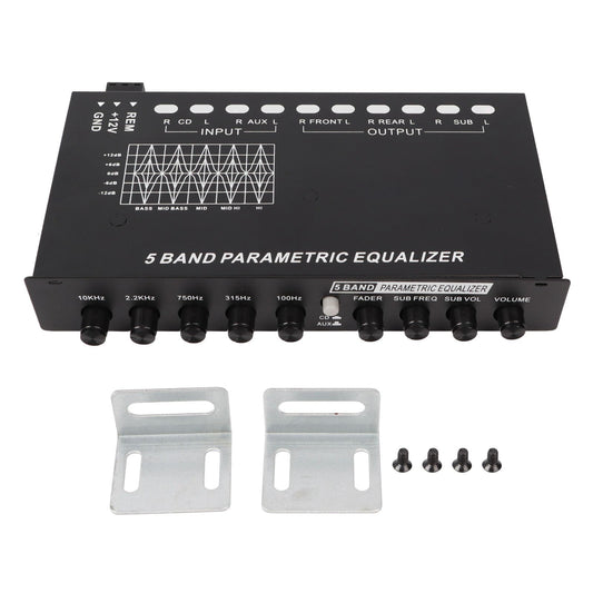 Fydun Ecualizador de Audio, Procesador de Audio Digital Ecualizadores Ajustable 5 Bandas Sintonización Precisa EQ Amplificador Crossover Ecualizador Gráfico