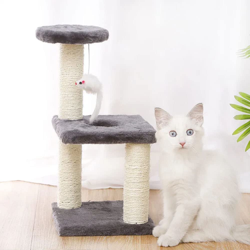 FRANCISCO Árbol para Gatos,Tres Capas Torre para Gatos,Varios Niveles con Postes Rascadores de Sisal, Centro de Actividades,Juguete para Ratones,Casa de Juegos para Gatitos,Mueble para Gato.