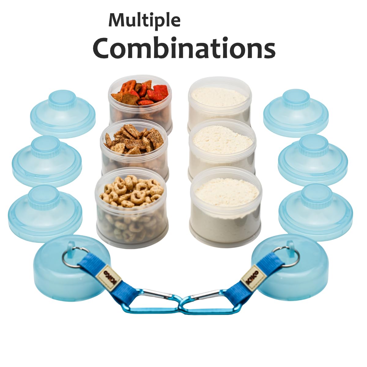Contenedor de fórmula para llevar – Baby Essentials, dispensador de fórmula apilable para alimentación nocturna, aperitivos y más, contenedor de viaje de proteína en polvo, paquete de 2, por KiKo