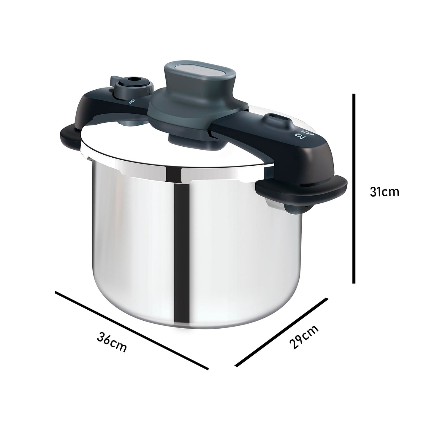 Olla de Presión T-fal Acero Inoxidable 8 Litros con Seguridad Mejorada