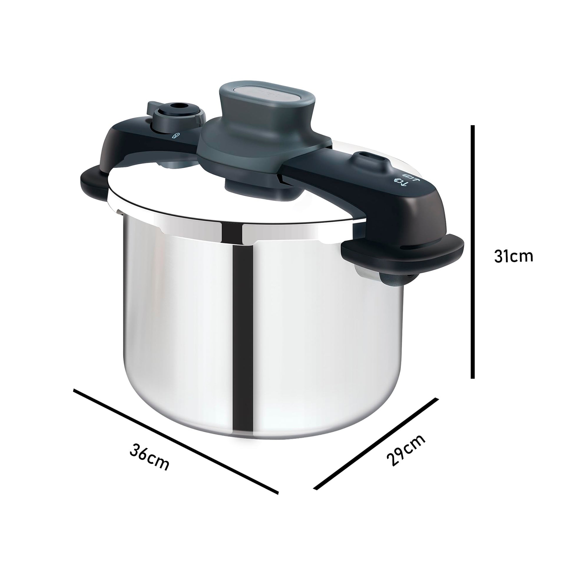 Olla de Presión T-fal Acero Inoxidable 8 Litros con Seguridad Mejorada