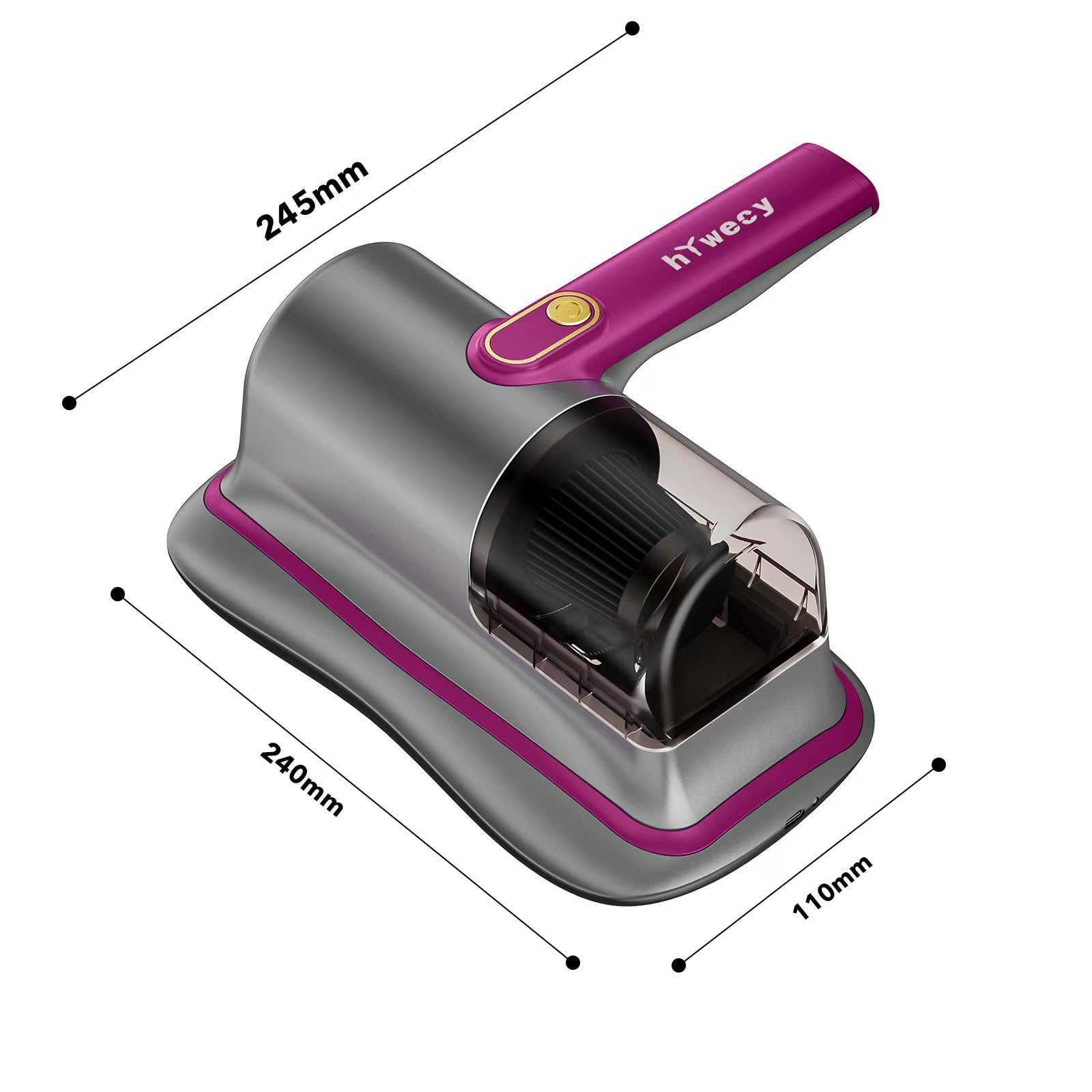 HYwecy Aspiradora inalámbrica para cama, 6600 mAh, inalámbrica, portátil, con protección UV, ligera, de dos velocidades, para cama, sofás, almohada