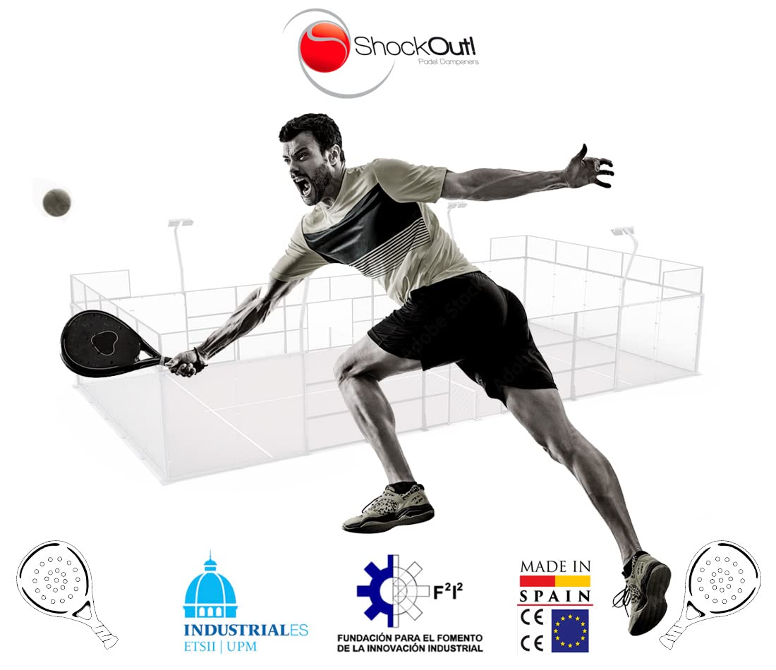 Grip y Overgrip ShockOut Dual Pro blanco naranja con Sistema Combinado de Absorción de Impactos para Deportes de Raqueta