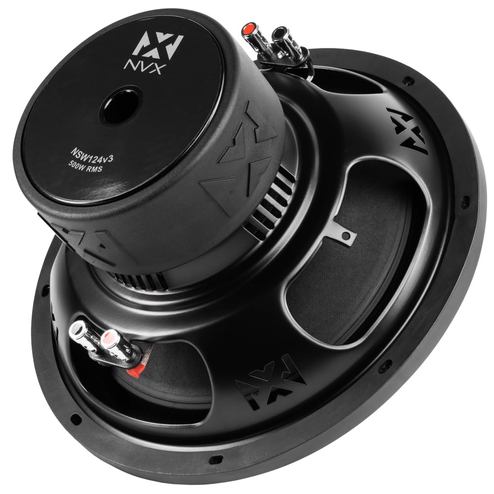 NVX NSW102 Versión 3 (NSW102v3) 1000W Pico (500W RMS) N-Series v3 10" Subwoofer Dual 2-Ohm para Automóvil de 25.4 cm