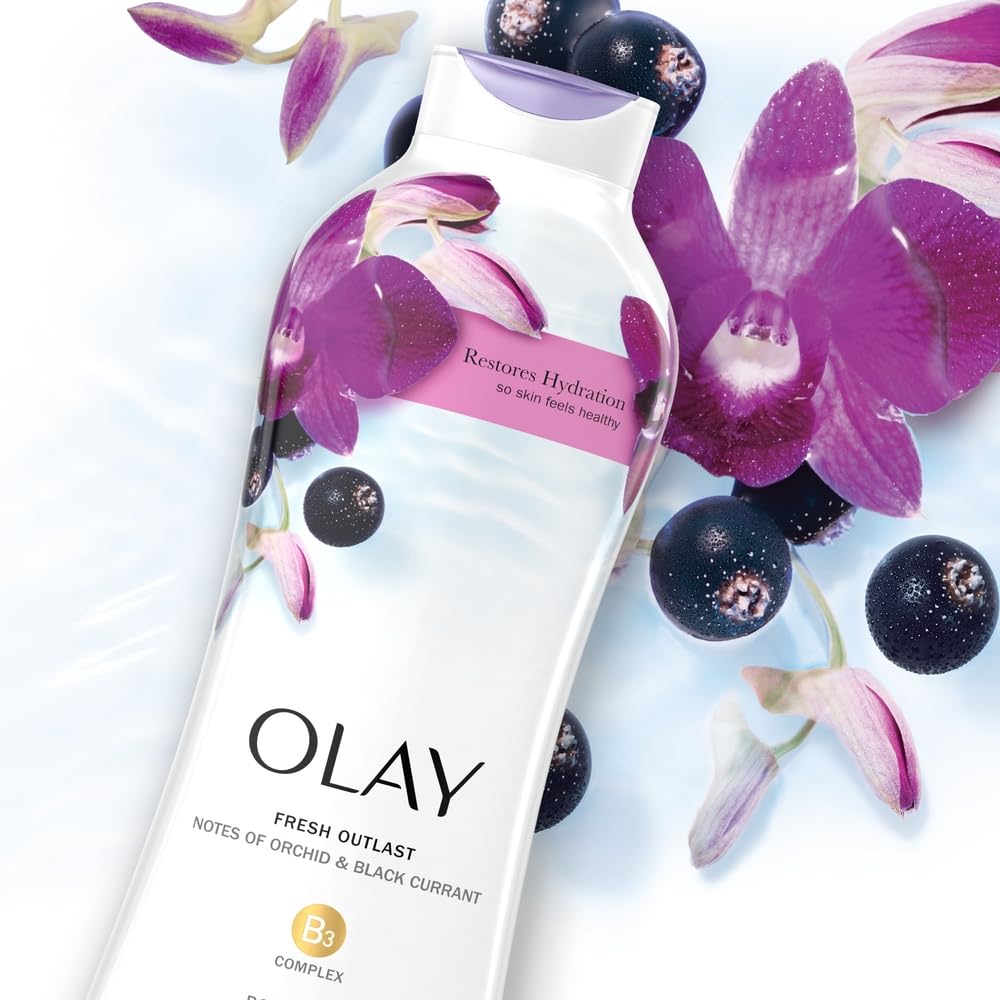 OLAY, Gel Líquido Corporal, Ultra Hidratante con Vitamina B3, Notas de orquídea y grosella negra, 650 ml