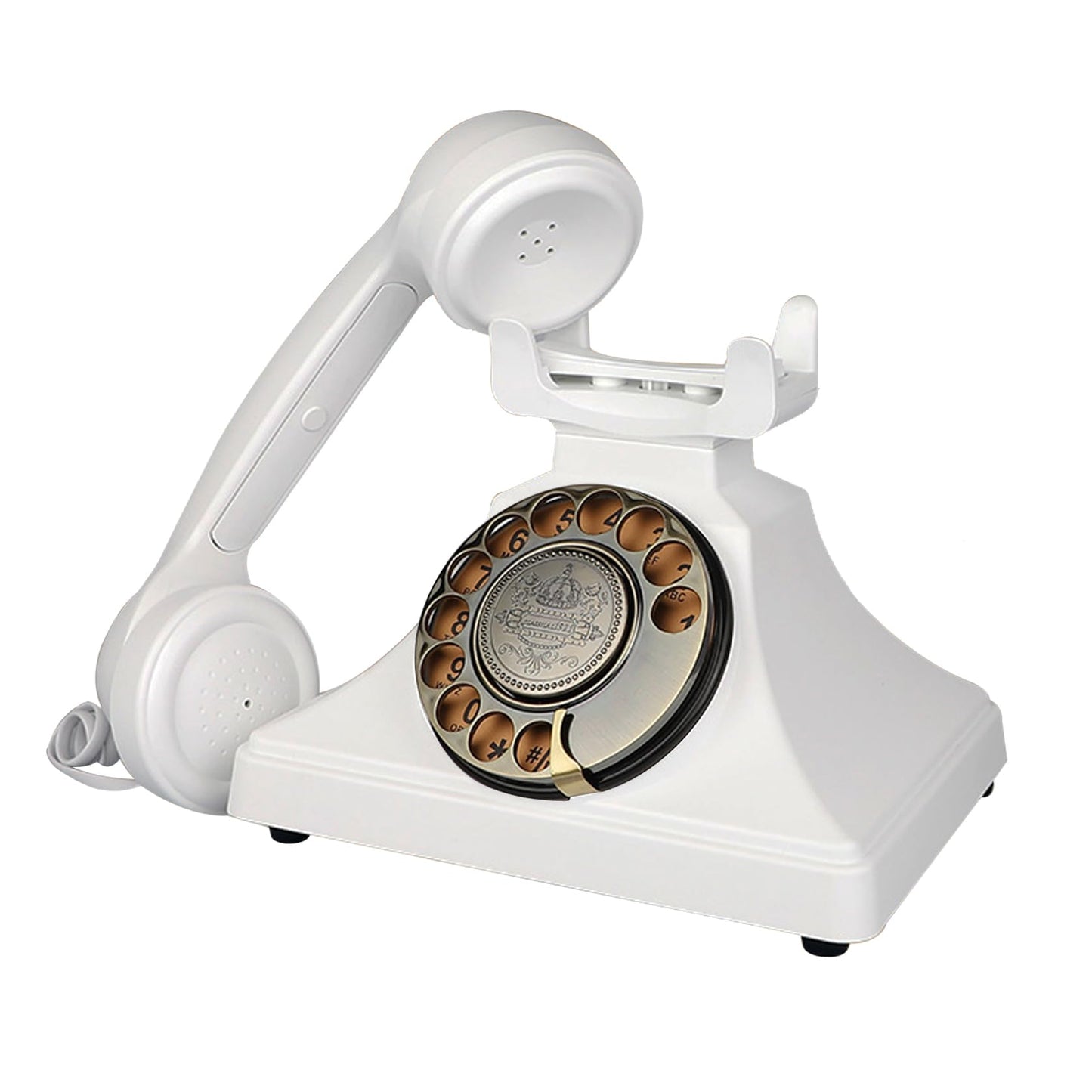 Teléfono Fijo Retro Artisam, Negro, Clásico con Cable, Diseño de los Años 30, Teléfono Decorativo para Casa o Oficina