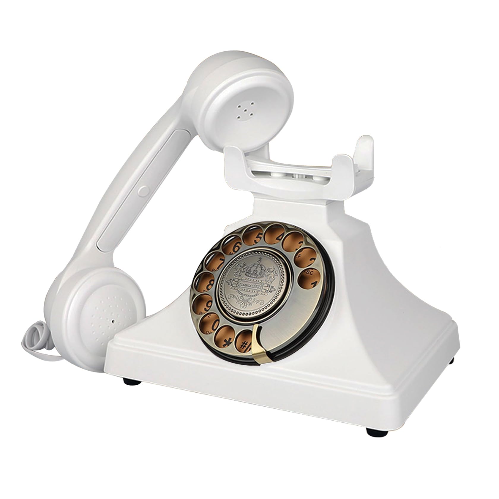 Teléfono Fijo Retro Artisam, Negro, Clásico con Cable, Diseño de los Años 30, Teléfono Decorativo para Casa o Oficina