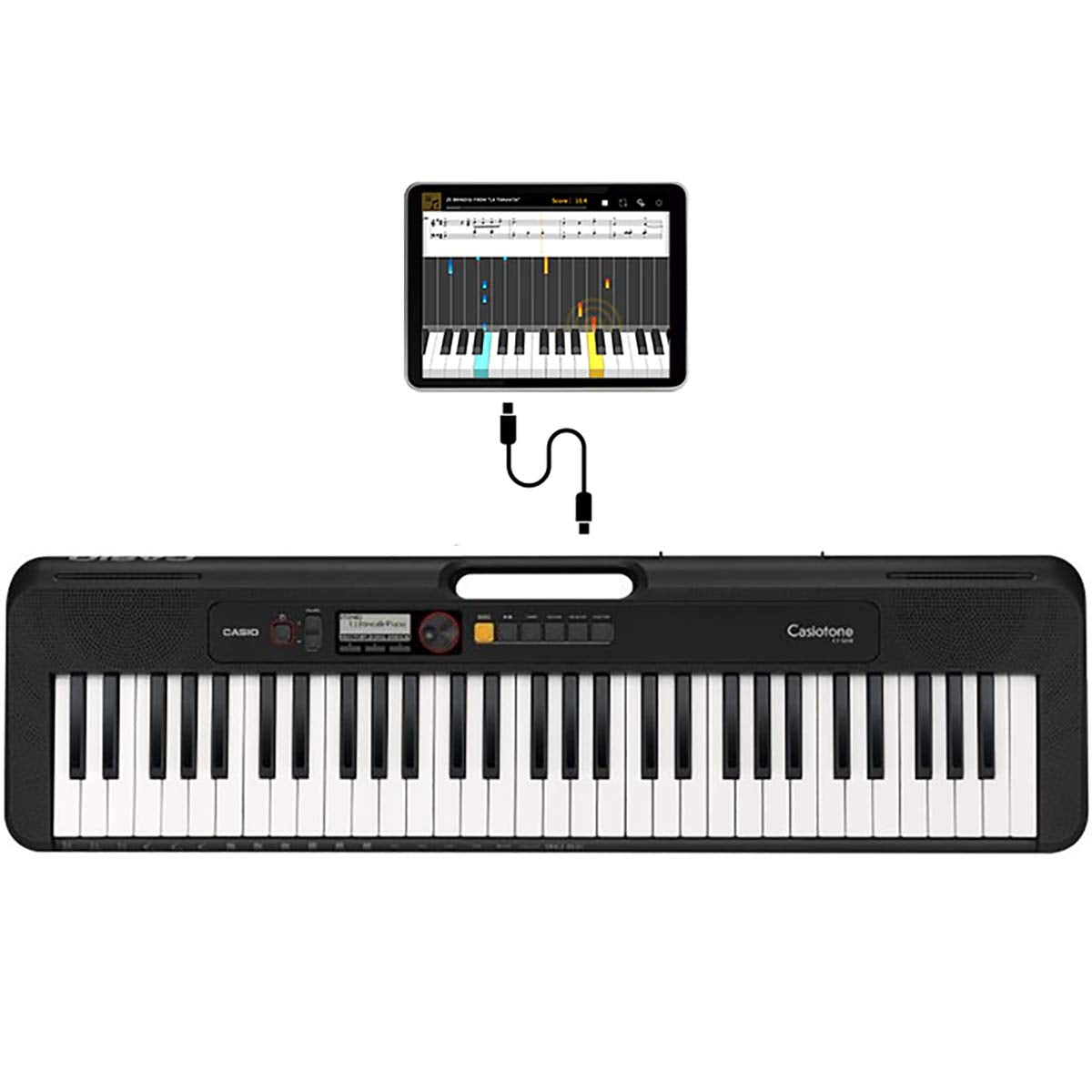 Casio CT-S200 Teclado Portatil con Eliminador, Negro
