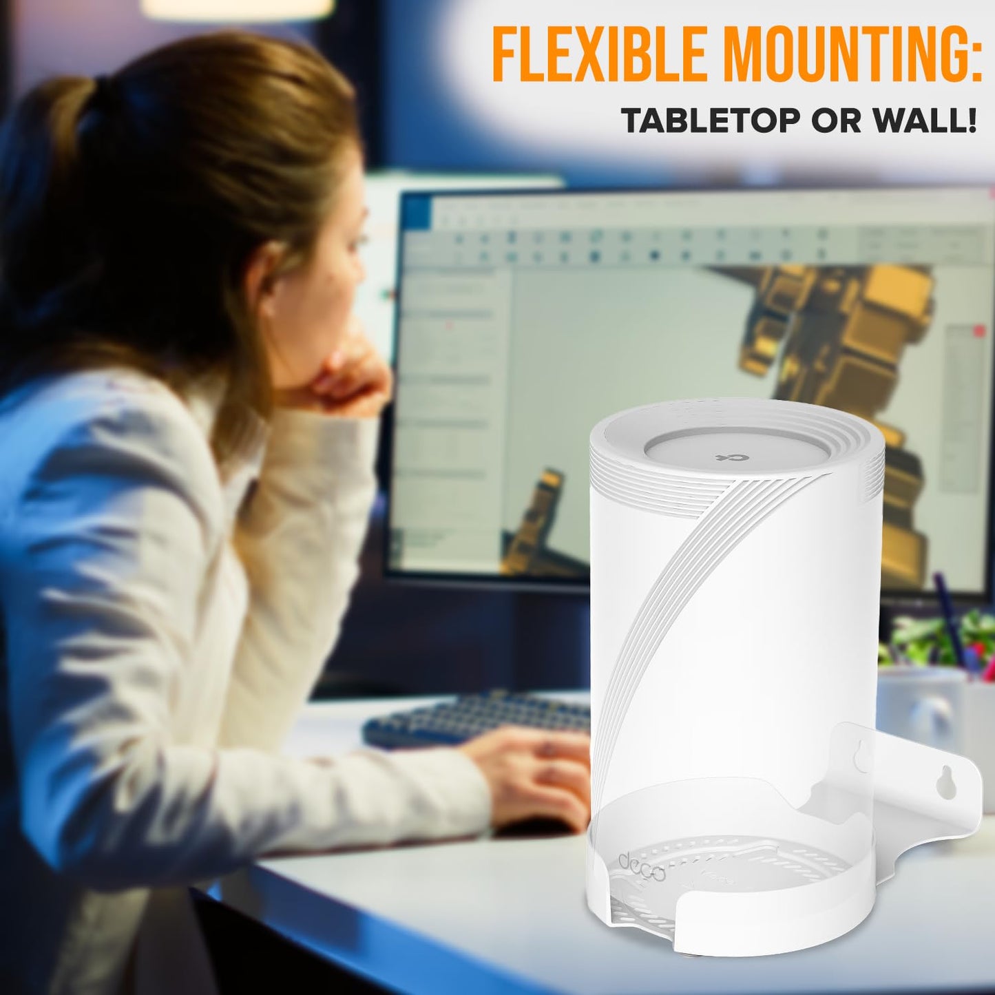 Bangcheer - Soporte de pared para TP-Link Deco BE75/BE85/BE95/BE17000/BE22000/BE33000 WiFi 7, soporte de aleación de aluminio para colgar en la pared (blanco, paquete de 2 unidades, blanco)