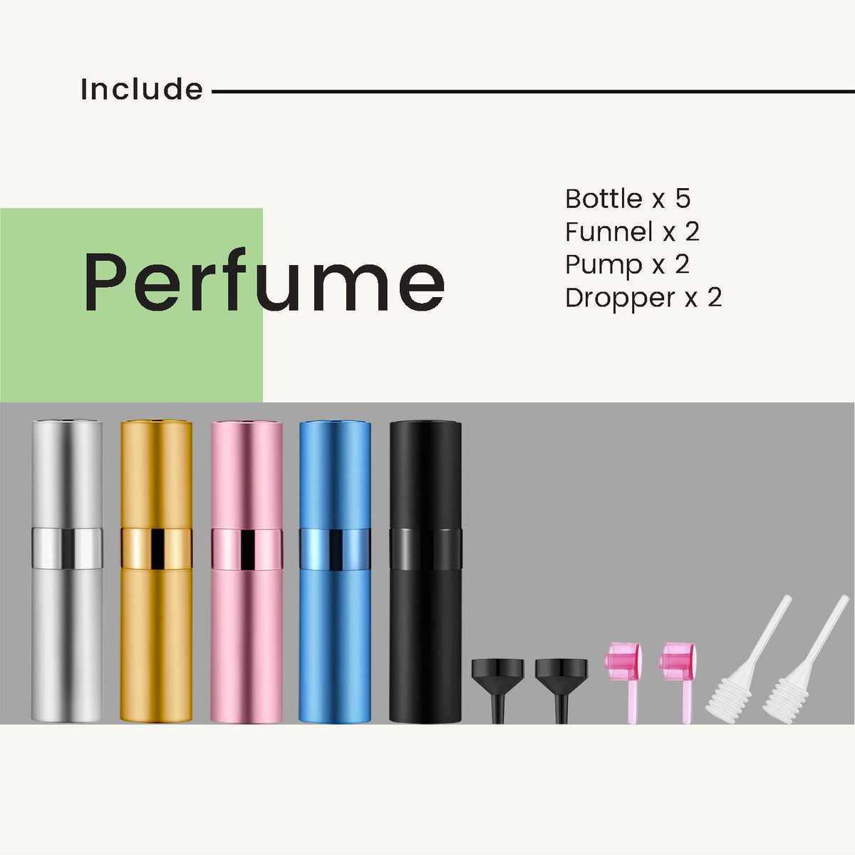 Mozzafiato Mini atomizador de perfume portátil de 8 ml, botella de spray vacía rellenable, botellas de perfume de viaje para Colonia (negro mate)