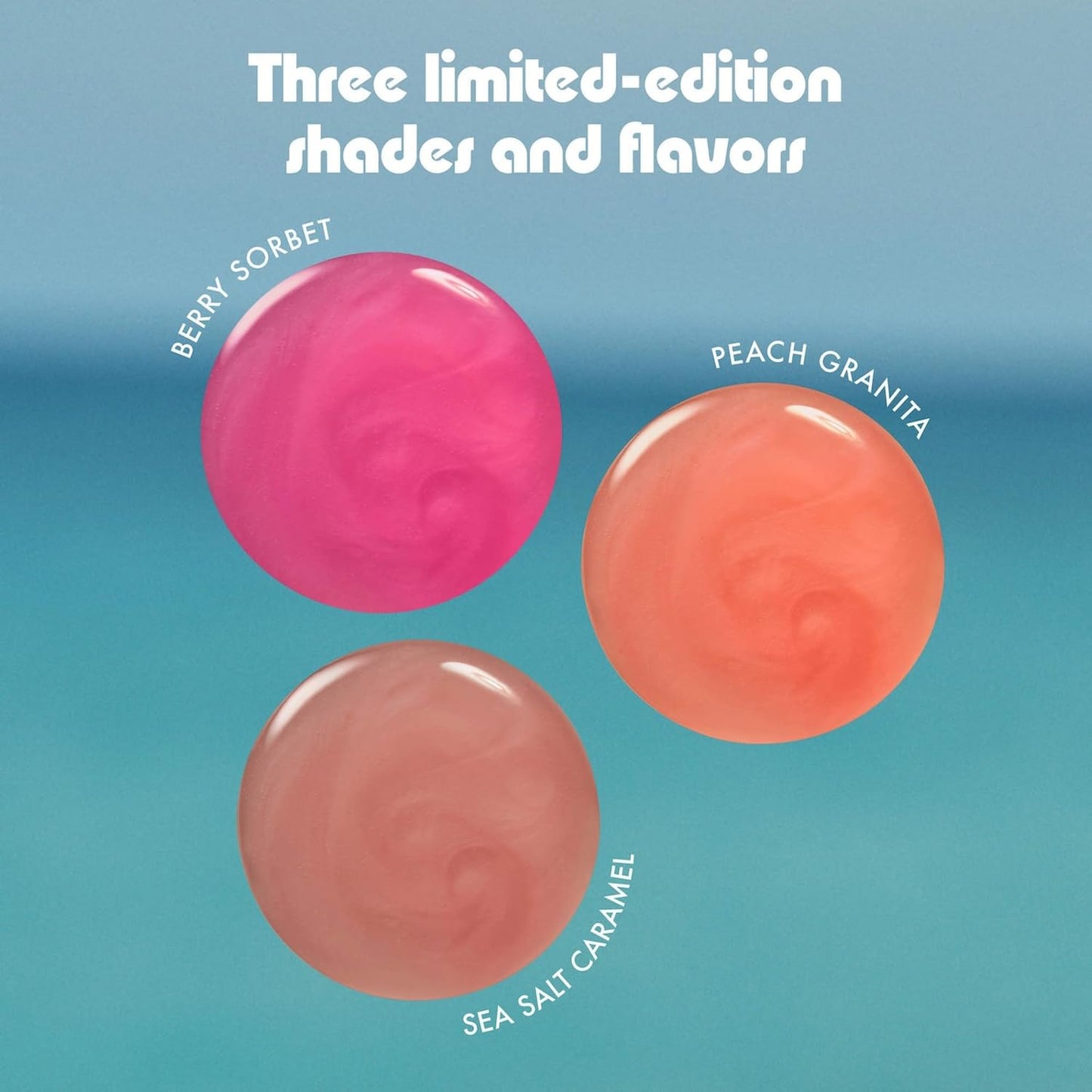 Summer Fridays Sweet Summer Minis, Bálsamo Labial Lip Butter Balm, Berry Sorbet, Peach Granita y Sea Salt Caramel, Edición Limitada, 3 Piezas