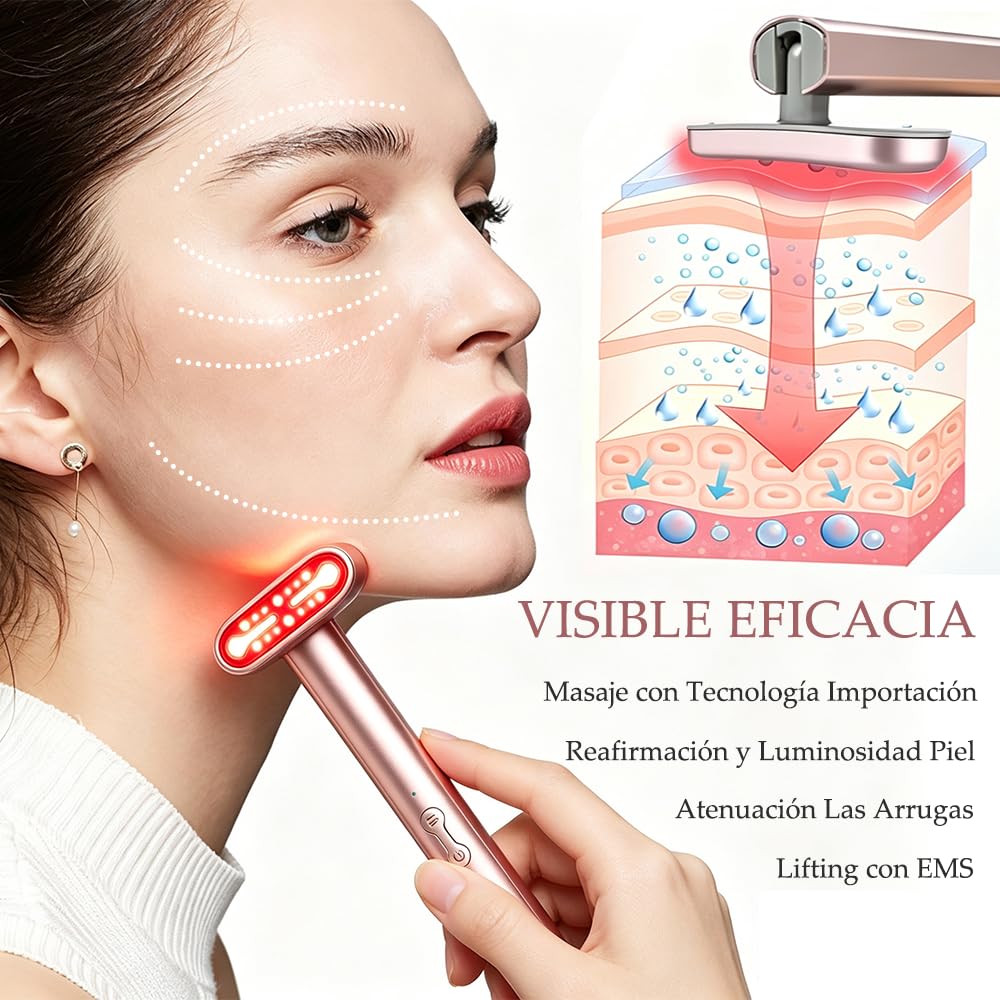 Masajeador para Rostro y Ojos, Efecto Antiarrugas para Relajar la Piel