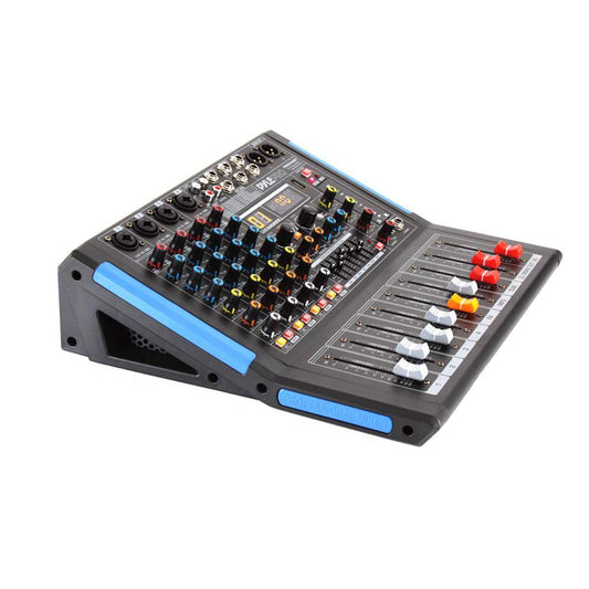 Bluetooth Studio Audio Mixer - Interfaz de controlador de sonido DJ con unidad USB para entrada de grabación de PC, conector de micrófono XLR, alimentación de 48V, entrada / salida para profesionales y principiantes, 4 canales Pro, Negro