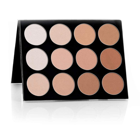 Mehron Makeup Foundation - Celebre Pro-HD Pressed Powder, Contour & Highlight Palette - 12 Shades