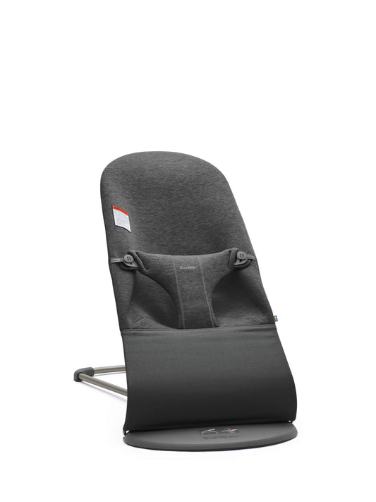 BabyBjörn Bouncer Bliss, Charcoal Gray, 3D Jersey 2-in-1 Adjustable Baby Bouncer Seat and Toddler Chair, Newborn to Toddler (8-29 lbs), 4 positions, Lightweight & Portable