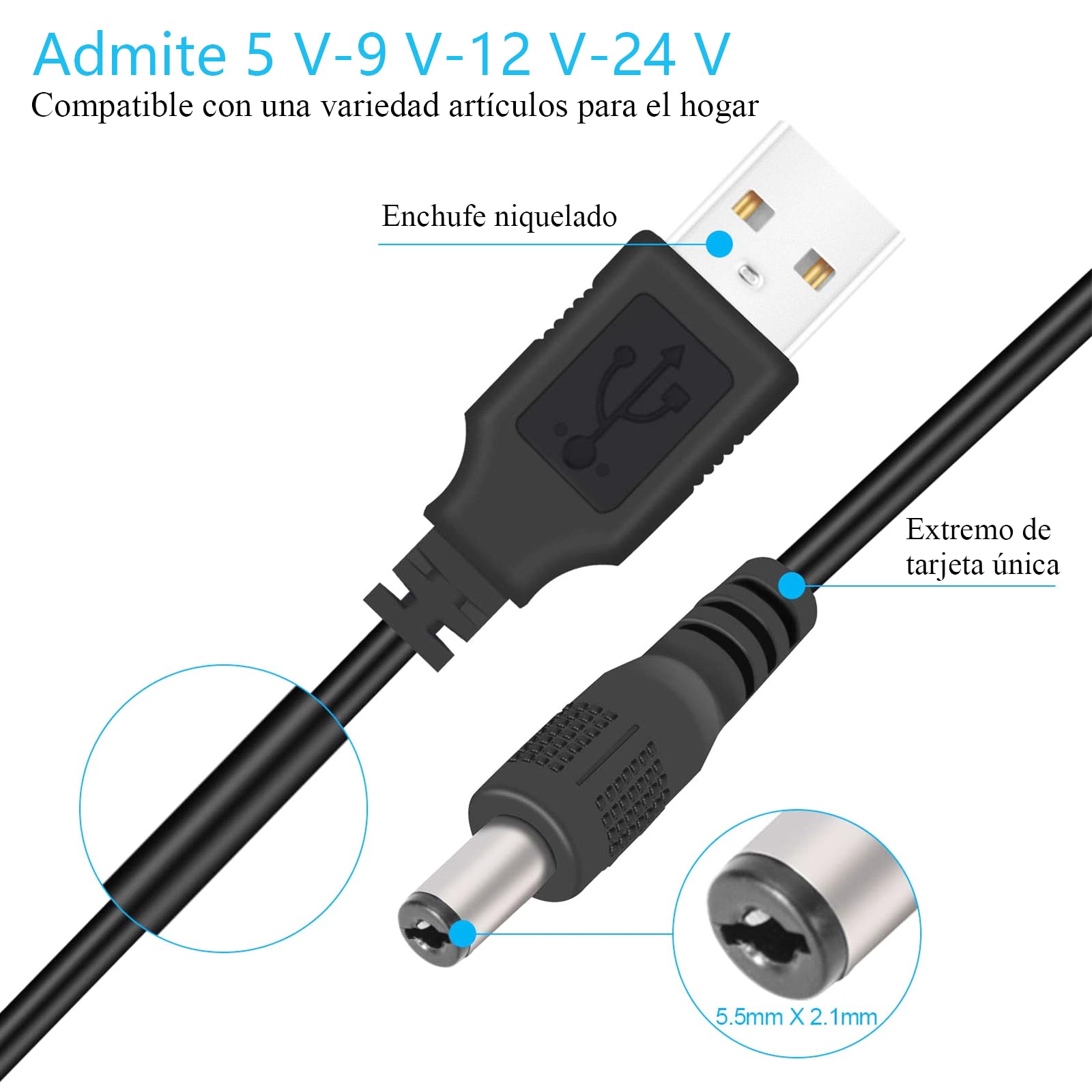 Adaptador Universal CA a CC ZSOLY Negro con 13 Conectores Intercambiables