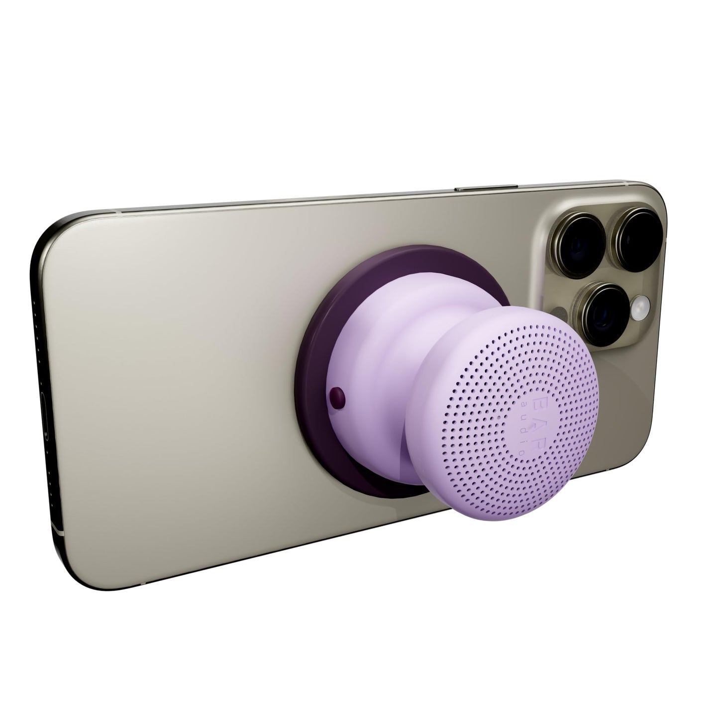 Cellhelmet Bar Audio Mini Mag Altavoz inalámbrico magnético compacto con audio potente, resistencia al agua IPX5, duración de batería de 6 horas y montaje compatible con MagSafe en lila púrpura