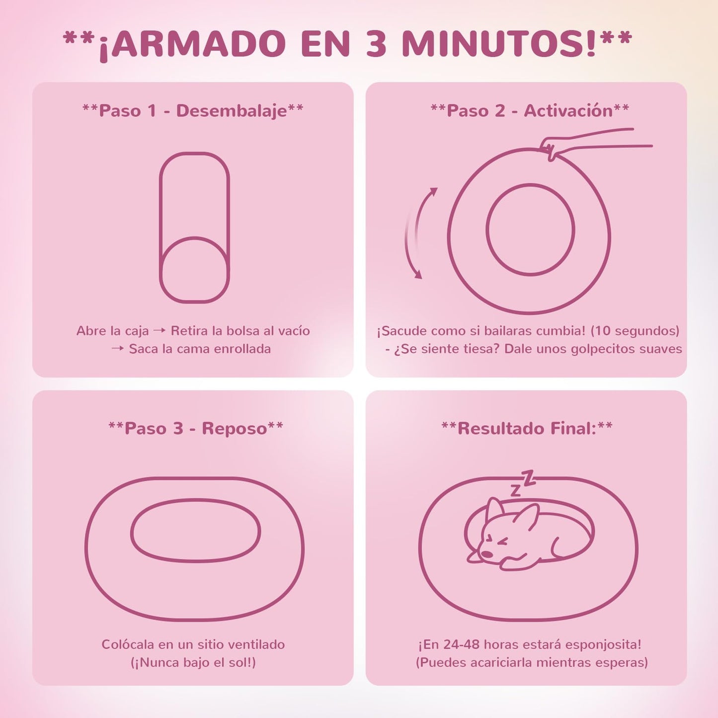 Cama de Donut Spring Blossoms Arcoiris Antideslizante y Mullida para Perro de 80 cm