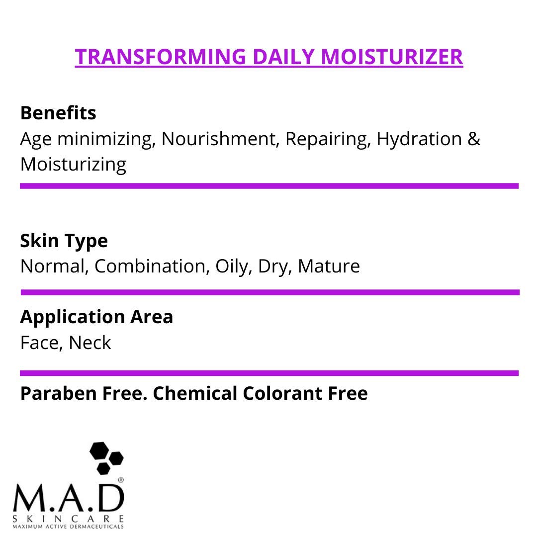 M.A.D SKINCARE ANTI-AGING: Transforming Daily Moisturizer - 50g