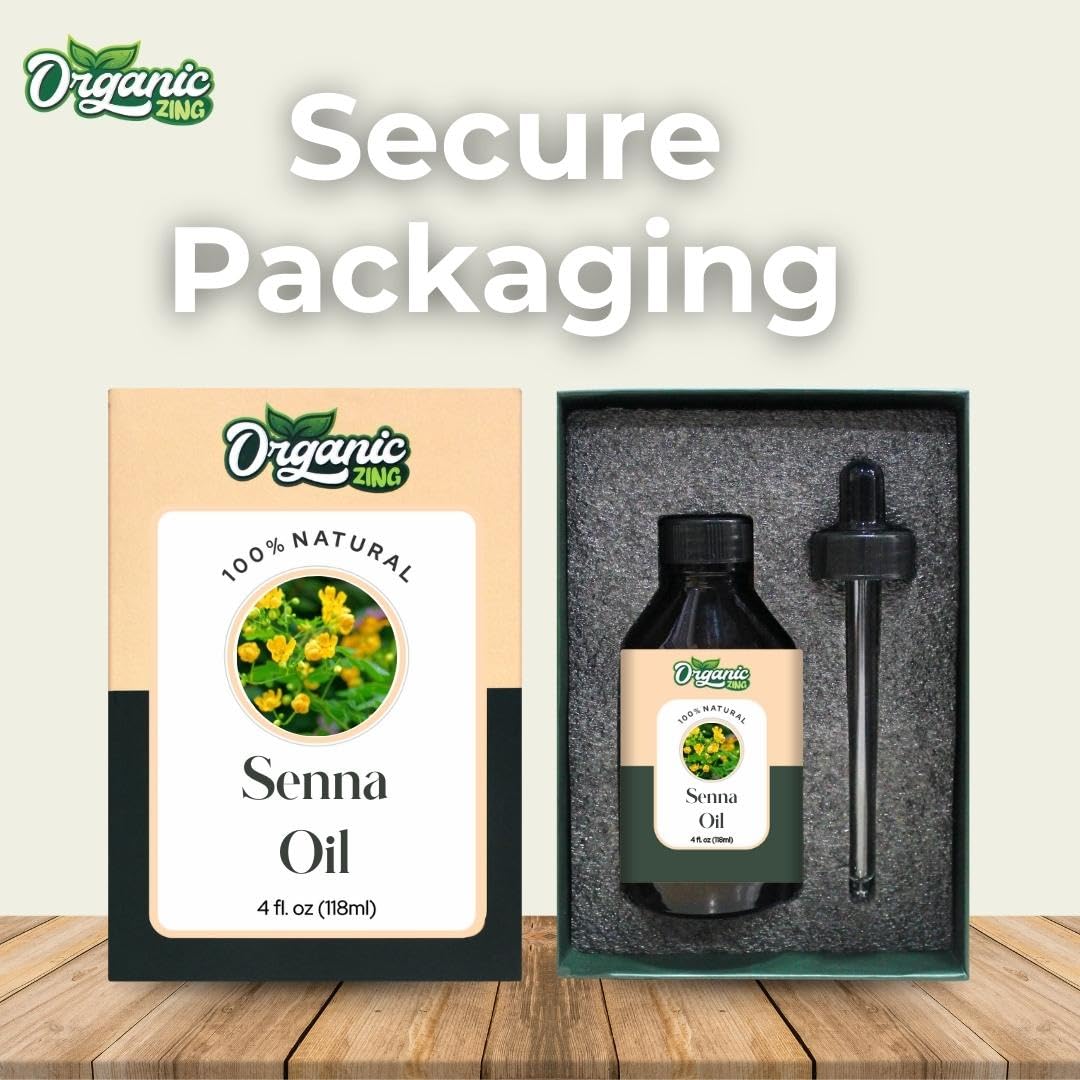 Organic Zing Senna (Cassia senna) Oil | Pure & Natural Carrier Oil for Skincare & Haircare - 118ml/3.99fl oz
