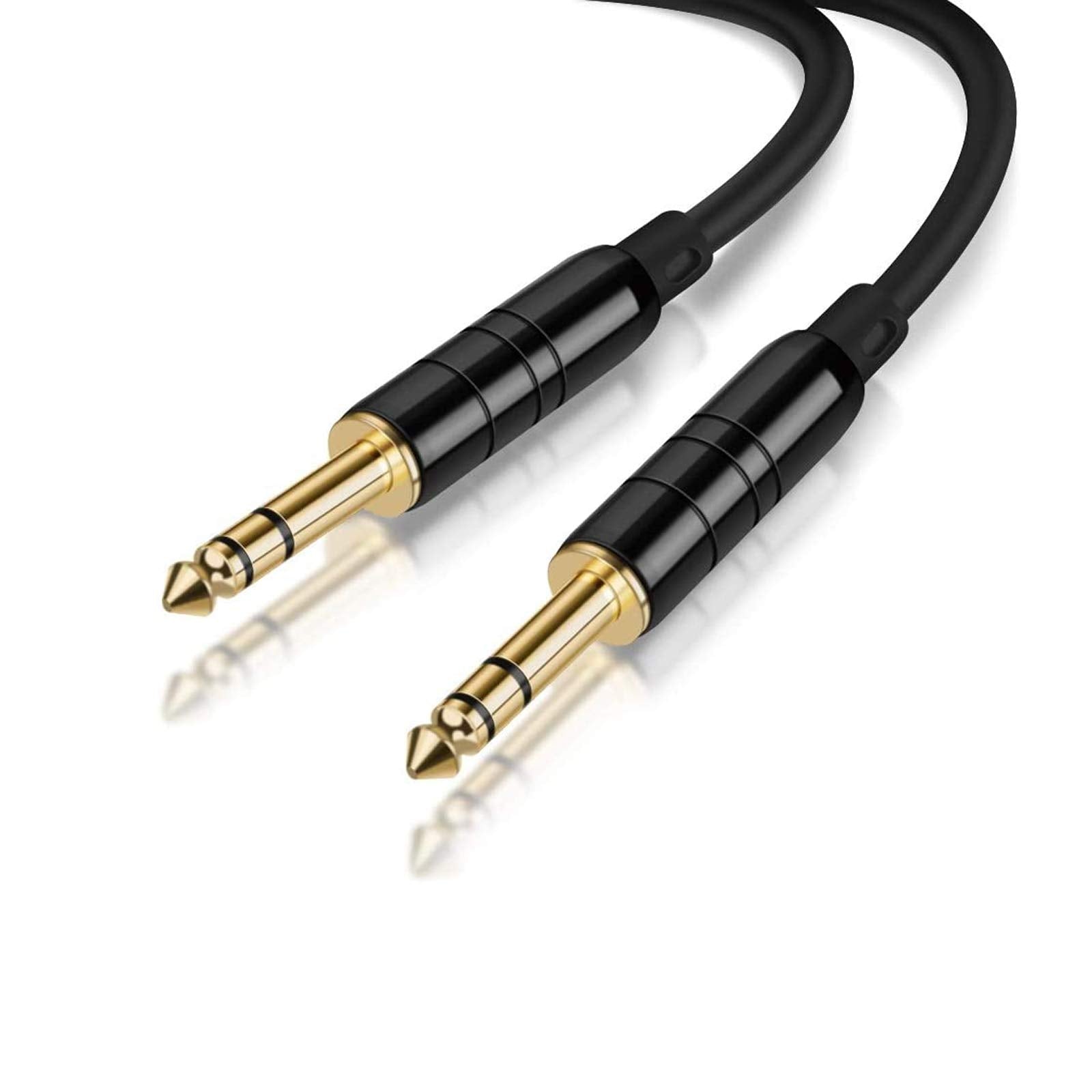 CableCreation Cable TRS de 6,35 mm a 6,35 mm de 1,8 m, latiguillos de guitarra/cable de instrumento para teclado, amplificador, guitarra, mesa de mezclas, pedaleras, piano y más