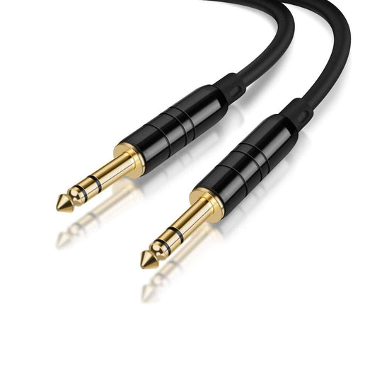 CableCreation Cable TRS de 6,35 mm a 6,35 mm de 1,8 m, latiguillos de guitarra/cable de instrumento para teclado, amplificador, guitarra, mesa de mezclas, pedaleras, piano y más