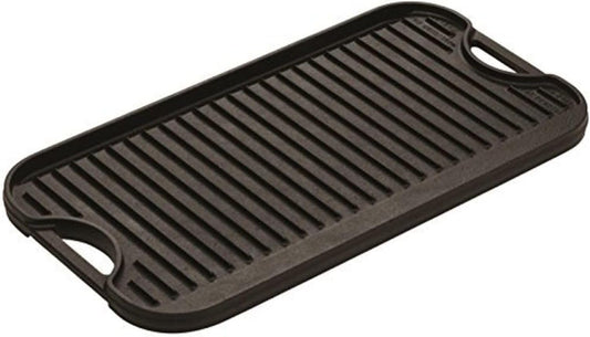 Lodge LPGI3 Parrilla Reversible de hierro fundido, 20 pulgadas x 10.4 pulgadas, 1 pieza