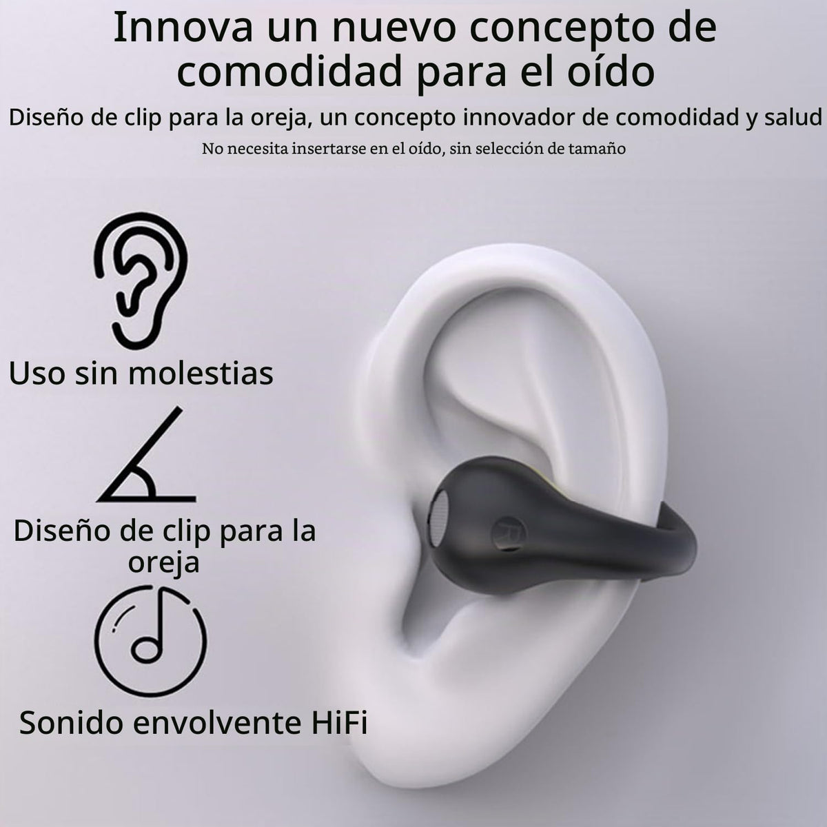 Auriculares Inalámbricos Bitstik Negro Bluetooth 5.3 Oído Abierto