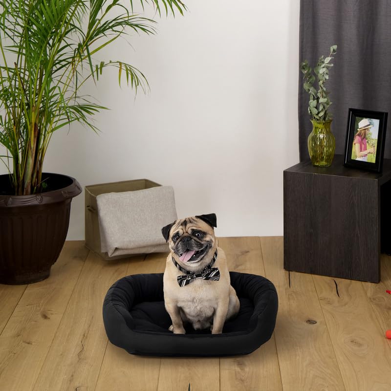 Cama Resistente para Perro PETS APPAREL HILLS Negra Confortable con Relleno Suave