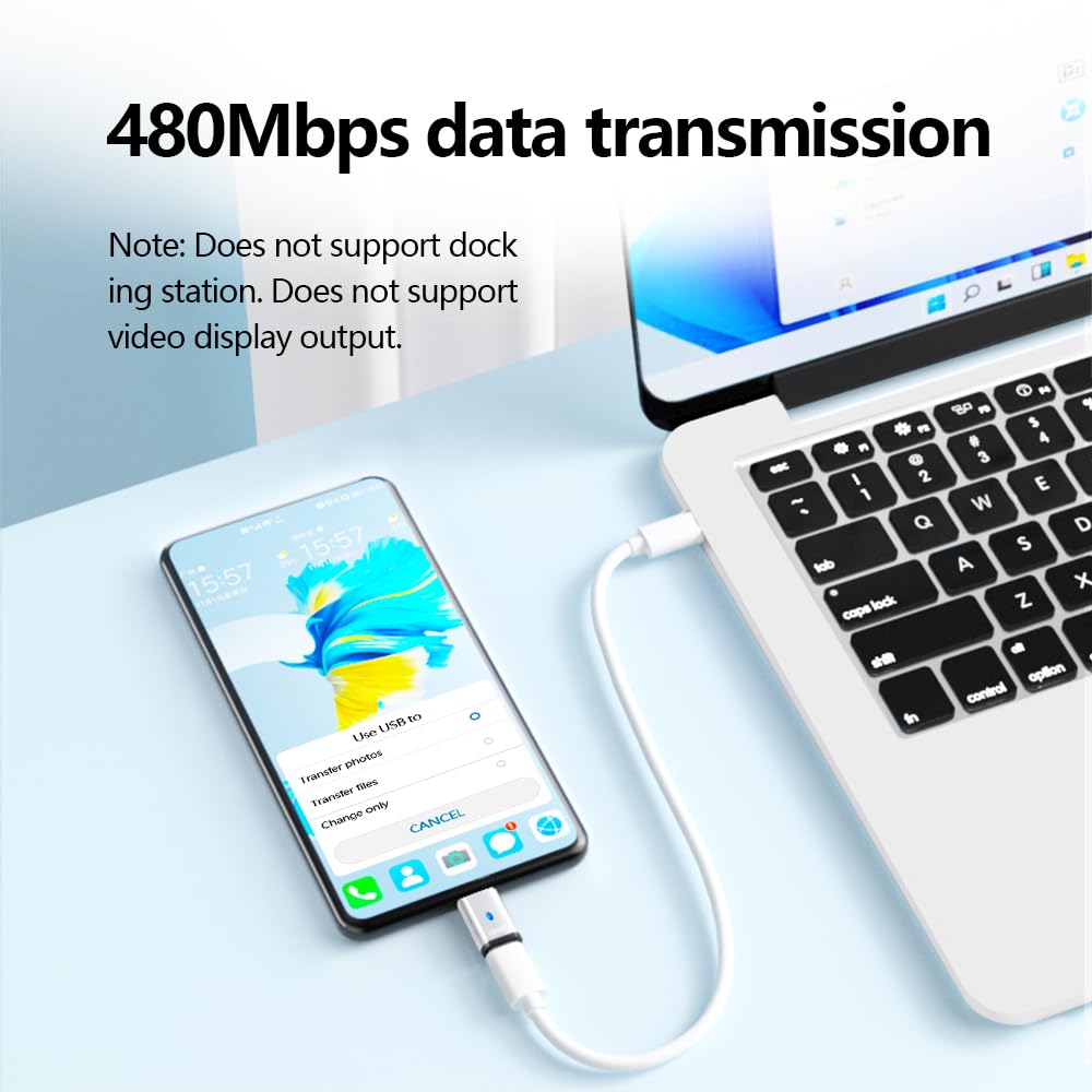 Adaptador Magnético USB C SHEEAST Negro Paquete de 3 con Transferencia de Datos de 480Mbps para MacBook Pro/Air iPad Pro y Dispositivos USB C
