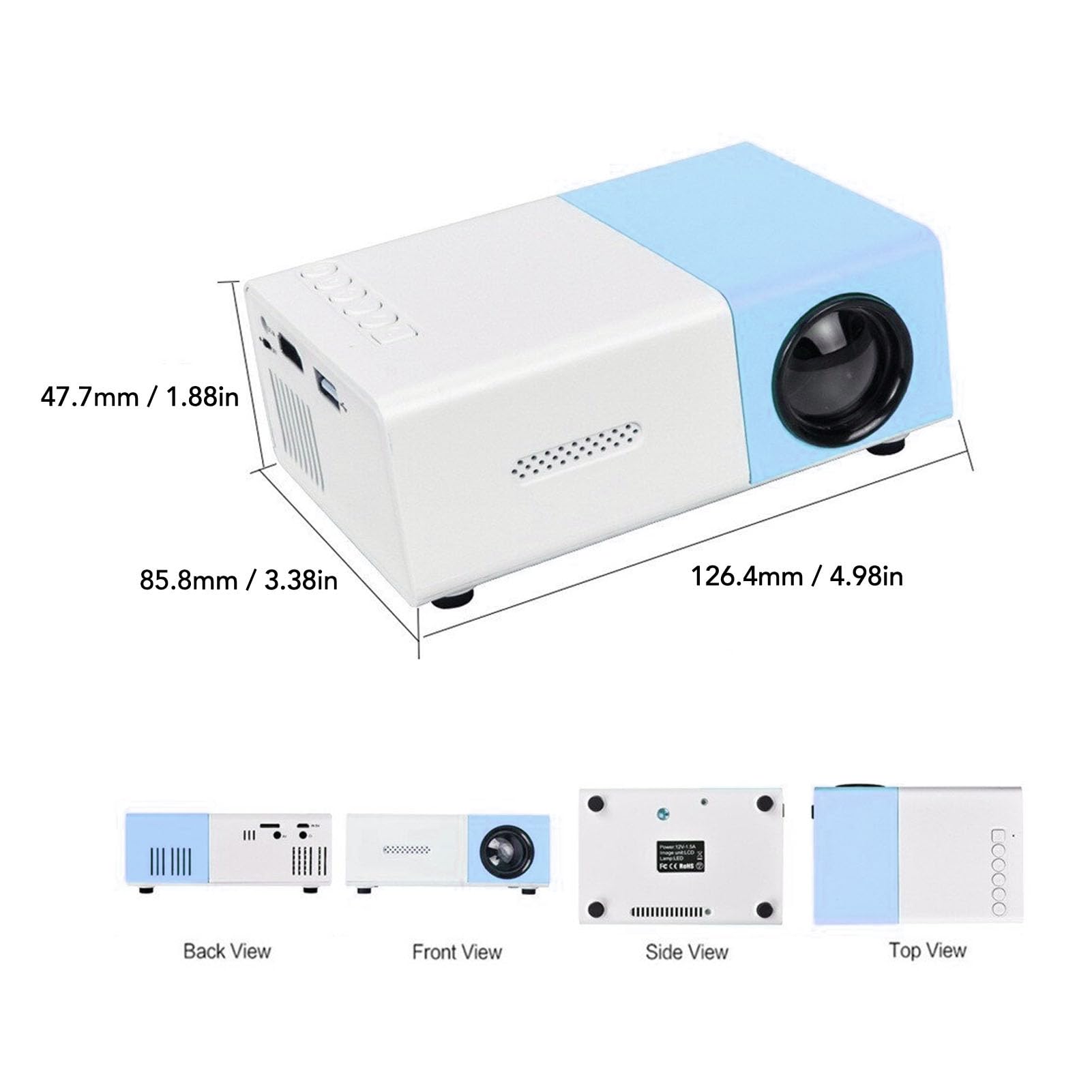 Mini Proyector Led Full HD 1080P Inteligente Cine en Casa para Dormitorio y Exteriores