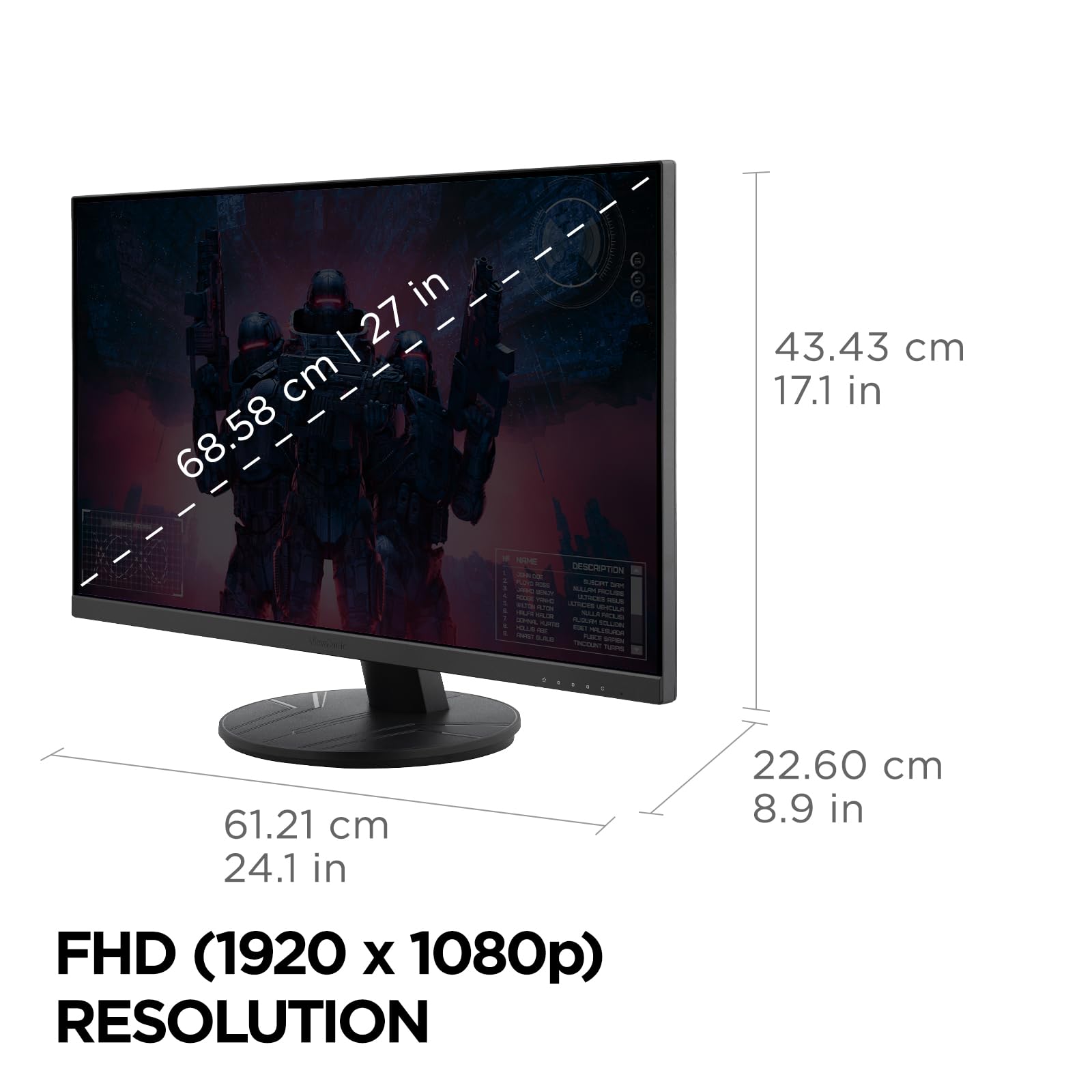 Monitor Gamer Viewsonic VX2716A 27 Pulgadas IPS 120HZ FullHD 1080P 1ms