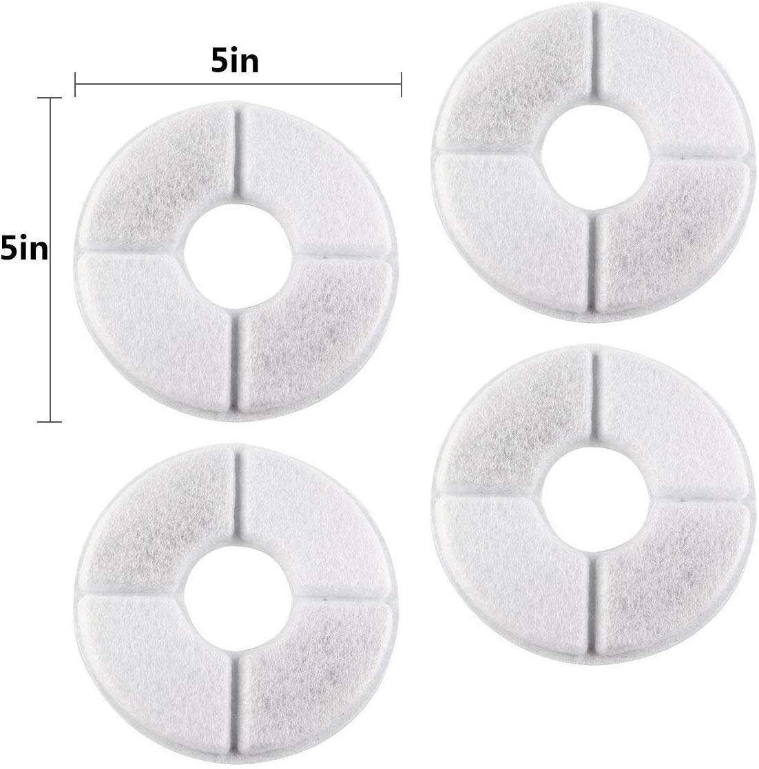 Haofy Filtro para Fuente de Mascotas Filtros de Fuente de Agua, 4 Piezas Filtros de Repuesto de Carbono para Fuente para Mascotas