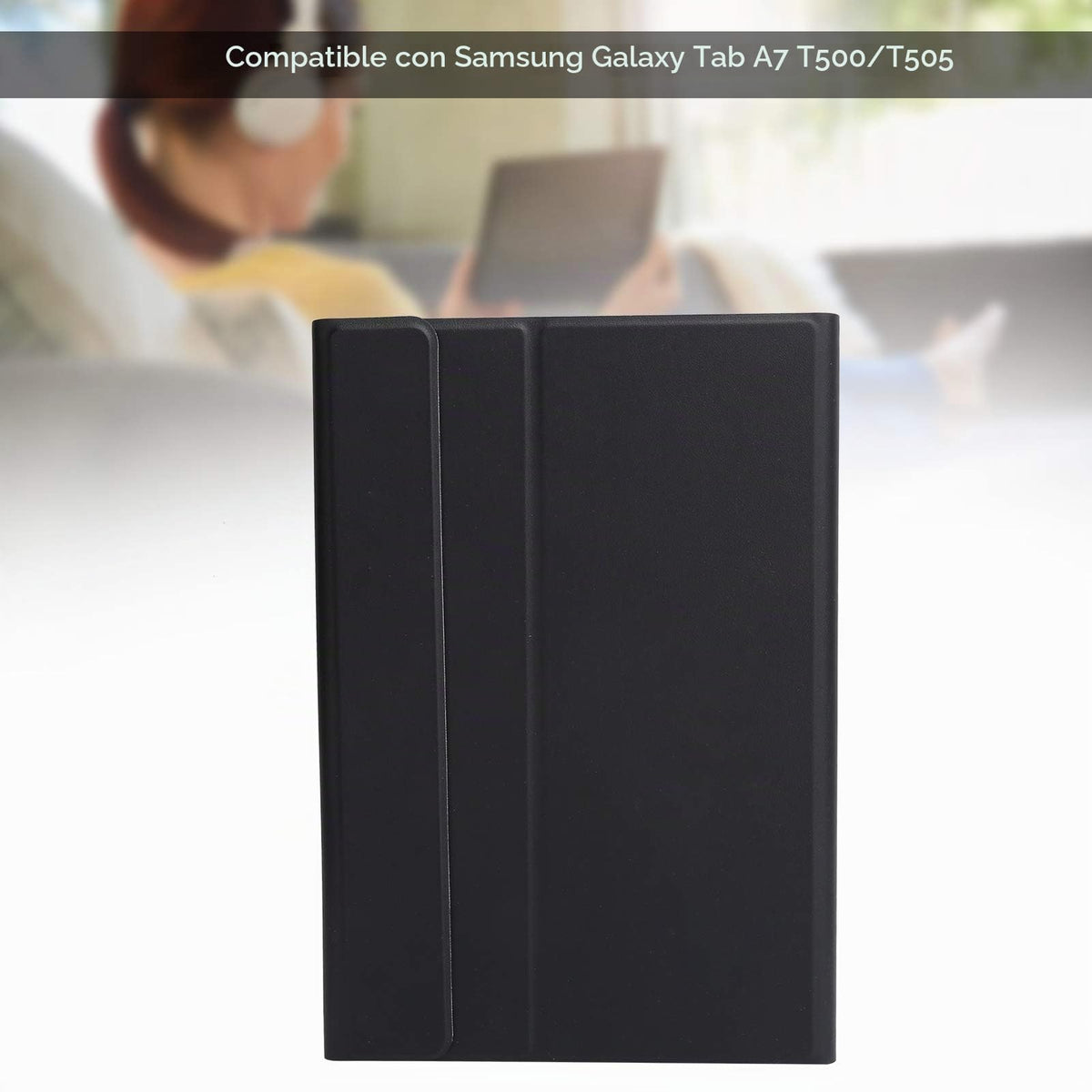 Funda Teclado Galaxy Tab A7 T500 T505 Negro Desmontable Inalámbrico