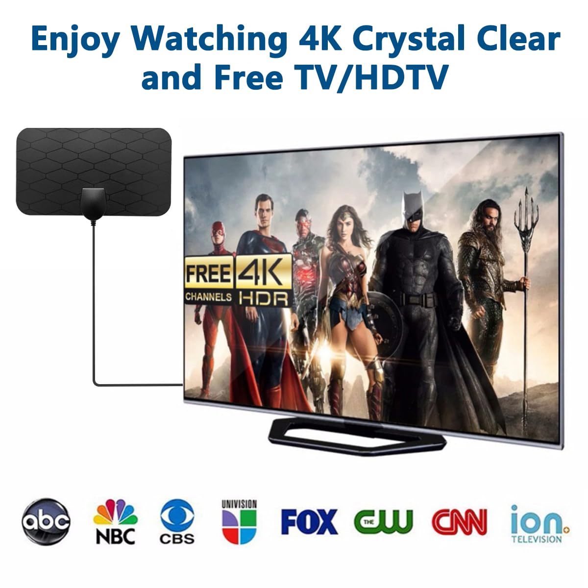 XIANGLYO Antena TV Digital HD Interior, Recepción 360°, 180 Millas, 4K 1080P, Amplificador de Señal Gratis