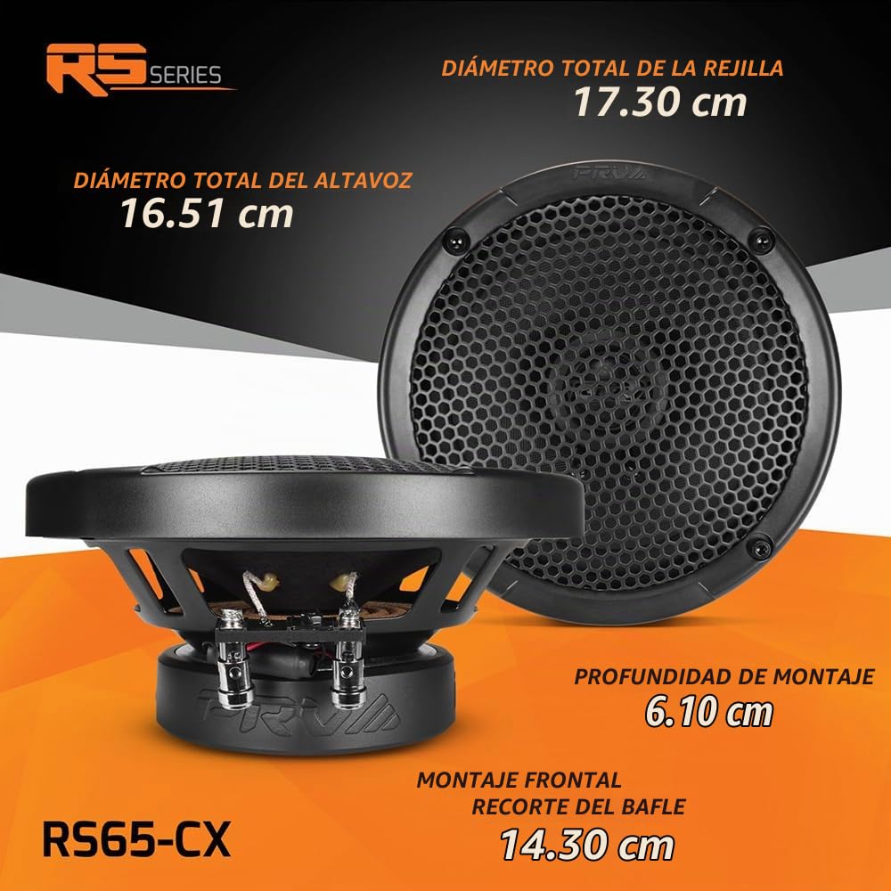 Altavoces Coaxiales para Coche PRV Audio 6.5 Pulgadas Alta Calidad Neodimio con Parrilla