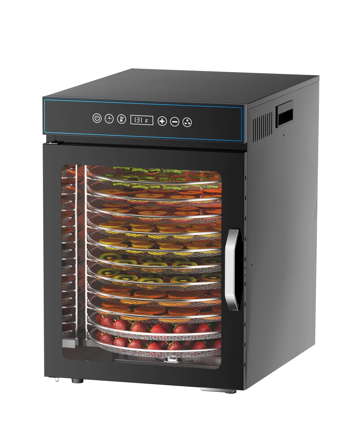 Deshidratador de alimentos de alta calidad, deshidratador giratorio de acero inoxidable de 12 capas, adecuado para alimentos, cecina, alimentos para mascotas, hierbas, verduras, frutas, función de