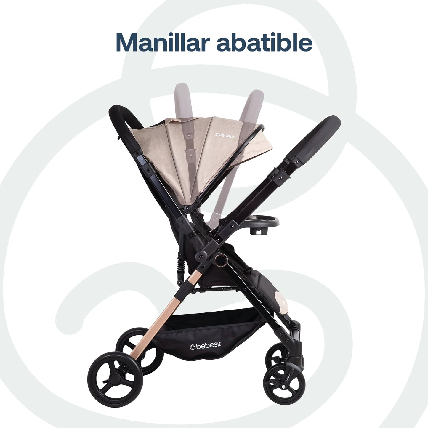 Bebesit Carriola City | Cochecito Compacto | Multi Posiciones de Reclinado | Moisés Convertible | Cinturón de seguridad de 5 puntas | Confort para Bebés
