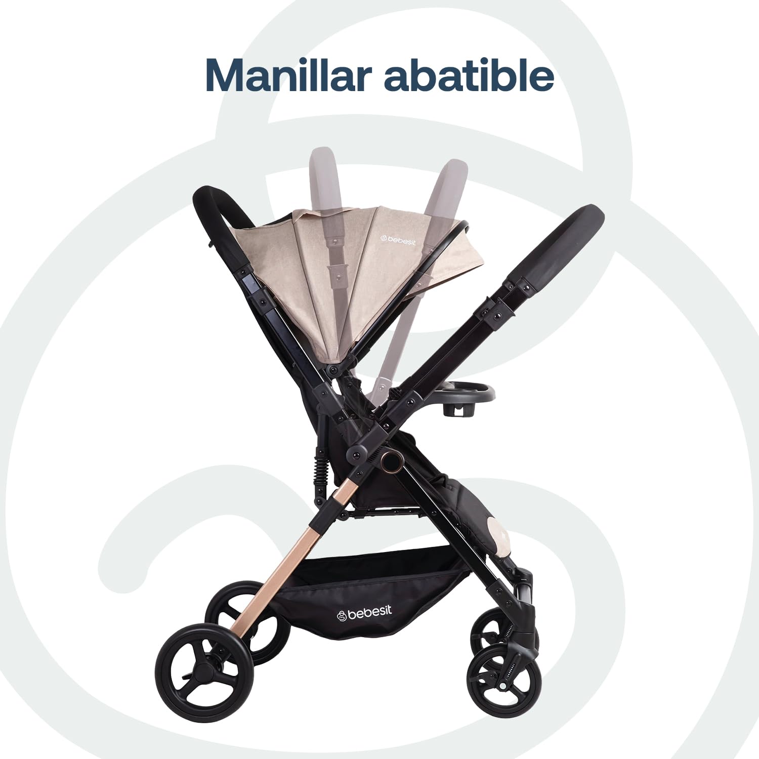 Bebesit Carriola City | Cochecito Compacto | Multi Posiciones de Reclinado | Moisés Convertible | Cinturón de seguridad de 5 puntas | Confort para Bebés