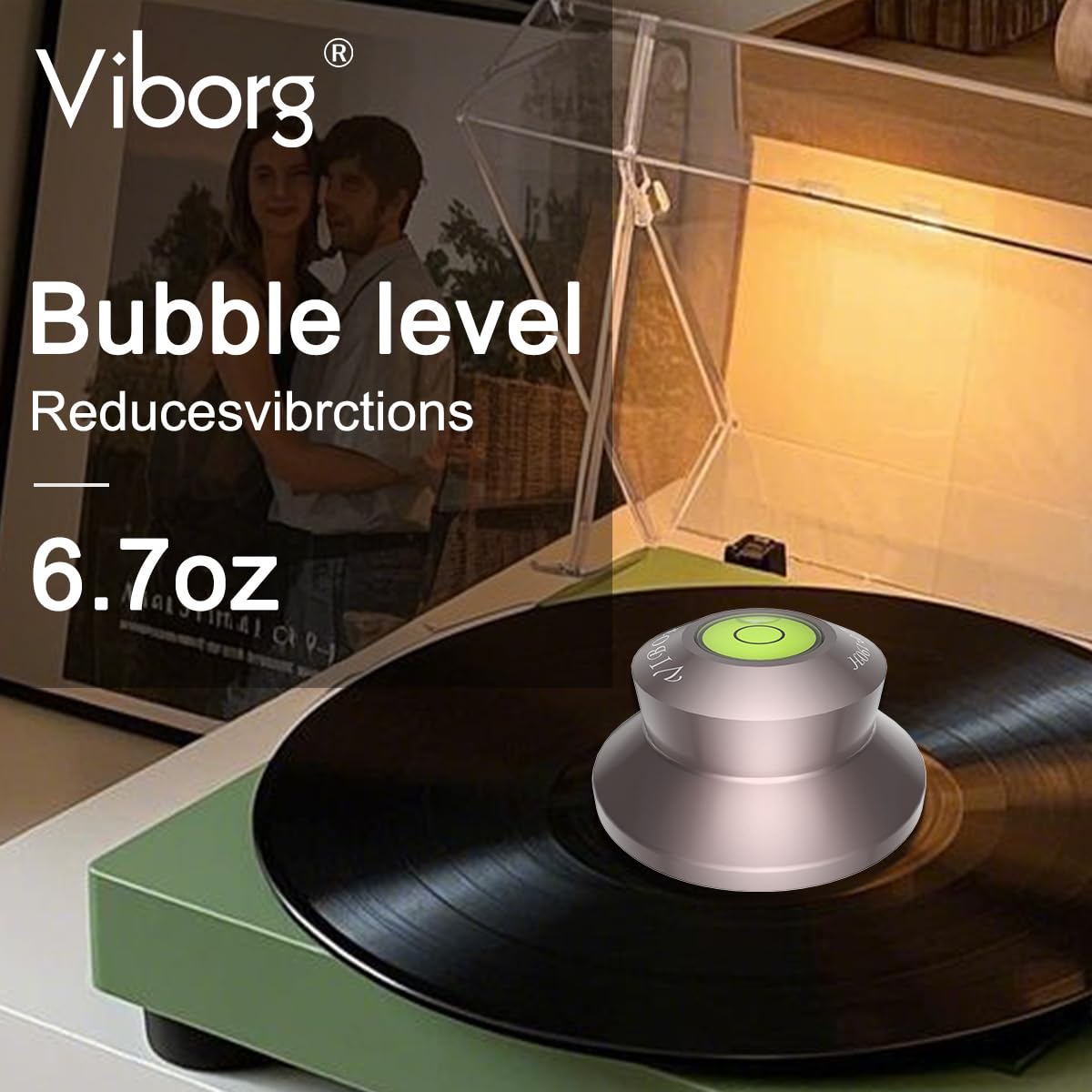 Viborg LP-190H LP Vinyl Turntables Aluminium Disc Stabilizer Record Weight HiFi