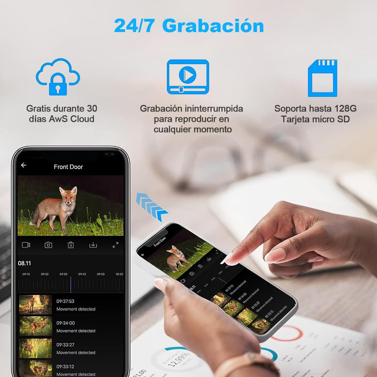 Cámara de Seguridad EASYTAO Exterior WiFi 2.5K 4MP con Visión Nocturna y Audio Bidireccional