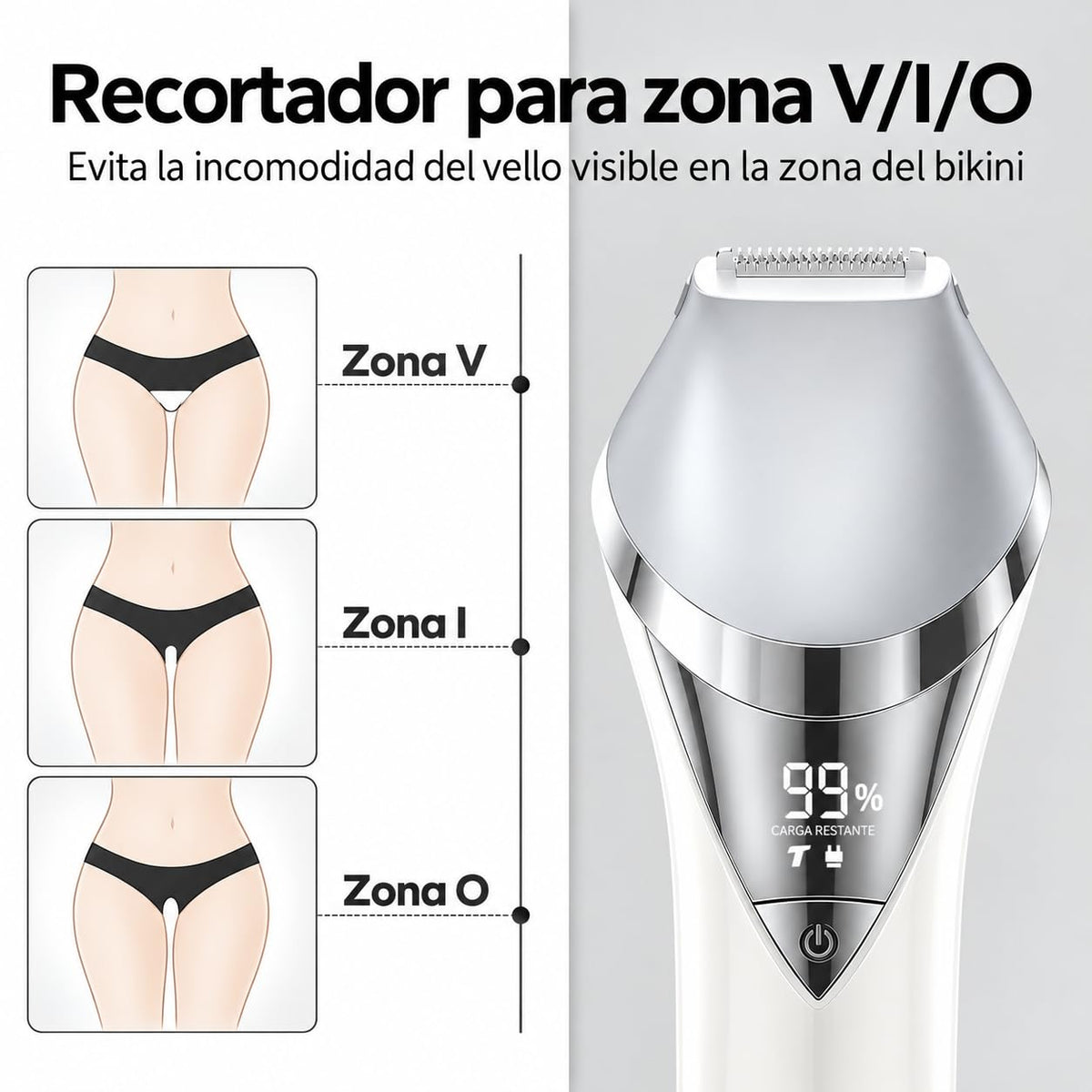 Depiladora Electrica Mujer 7 en 1, Maquina Depiladora con Pantalla Digital, Recargable USB, IPX6 Impermeable Portátil, Afeitadora Femenin sin Dolor, para el Vello Facial, Piernas, Axilas y Bikini
