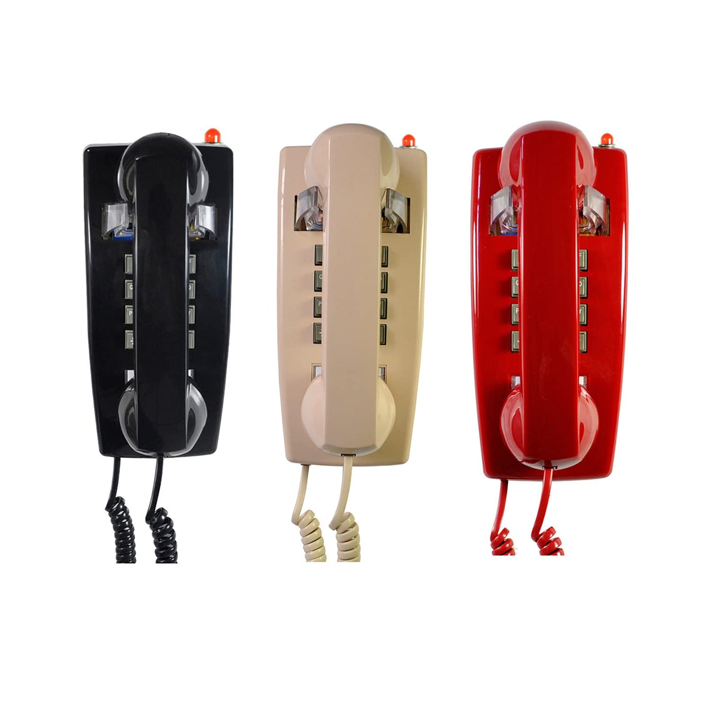 TelPal Teléfono analógico de pared con cable, teléfono fijo clásico con cable montado en la pared, teléfono fijo clásico extra fuerte con control de volumen del auricular, requiere conector de montaje en pared