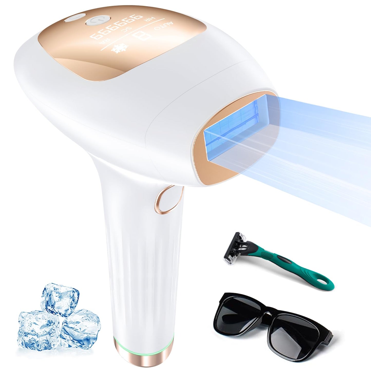 Dispositivo de Depilación IPL Xsoul Verde con Enfriamiento sin Dolor para Mujeres y Hombres