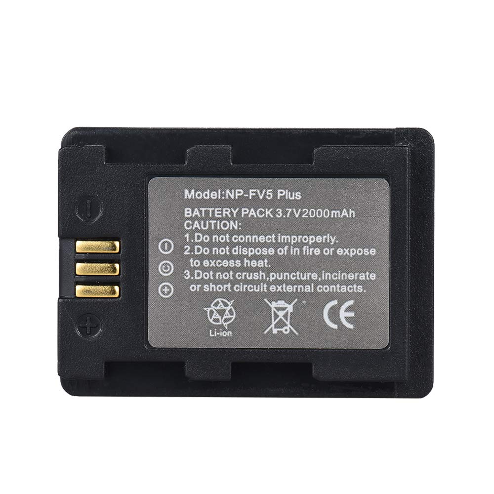 Batería Recargable Andoer NP-FV5 Plus 3.7 V 2000 mAh para Videocámara Sony DV en Paquete de 2